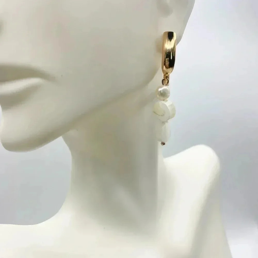 LONG Drop Pearl Earrings - Picture 4 of 4